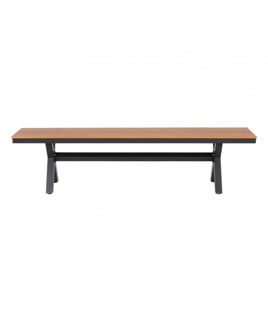 ΠΑΓΚΑΚΙ ΑΛΟΥΜΙΝΙΟΥ TAWNEE HM6040.01 ΑΝΘΡΑΚΙ-POLYWOOD ΚΑΘΙΣΜΑ ΦΥΣΙΚΟ 220x36x44,5Υεκ.