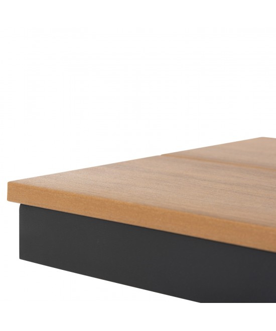 ΠΑΓΚΑΚΙ ΑΛΟΥΜΙΝΙΟΥ TAWNEE HM6040.01 ΑΝΘΡΑΚΙ-POLYWOOD ΚΑΘΙΣΜΑ ΦΥΣΙΚΟ 220x36x44,5Υεκ.