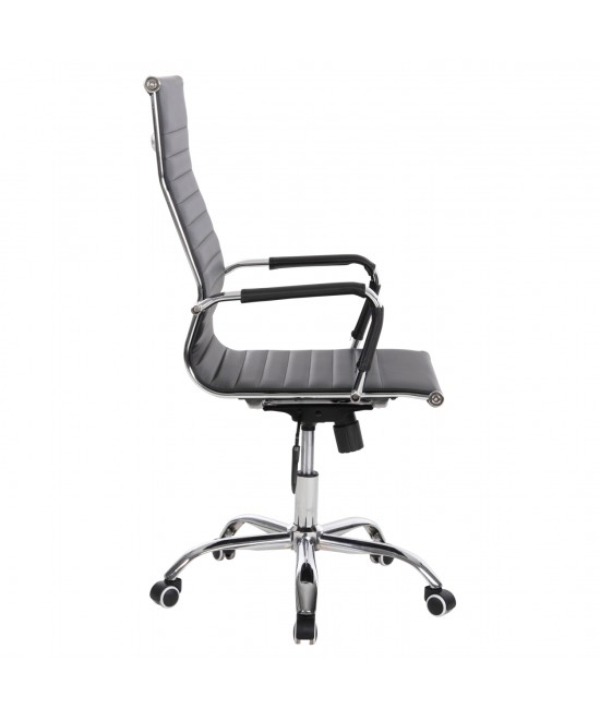 ΚΑΡΕΚΛΑ ΓΡΑΦΕΙΟΥ HM1059.31 ΜΑΥΡΟ PU BOSS ΔΙΕΥΘΥΝΤΟΥ ΠΟΔΙ ΧΡΩΜΙΟΥ 53x57x109Υεκ.