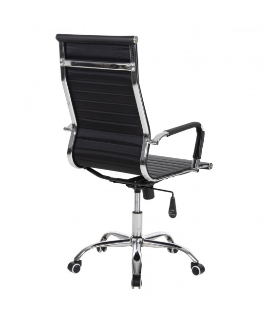 ΚΑΡΕΚΛΑ ΓΡΑΦΕΙΟΥ HM1059.31 ΜΑΥΡΟ PU BOSS ΔΙΕΥΘΥΝΤΟΥ ΠΟΔΙ ΧΡΩΜΙΟΥ 53x57x109Υεκ.