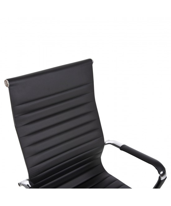 ΚΑΡΕΚΛΑ ΓΡΑΦΕΙΟΥ HM1059.31 ΜΑΥΡΟ PU BOSS ΔΙΕΥΘΥΝΤΟΥ ΠΟΔΙ ΧΡΩΜΙΟΥ 53x57x109Υεκ.