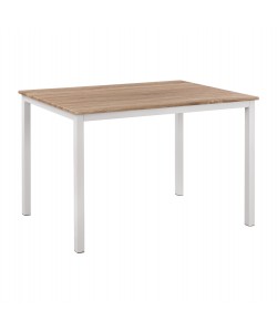 ΤΡΑΠΕΖΙ ΤΡΑΠΕΖΑΡΙΑΣ GOOSE HM9532.02 MDF SONAMA-ΛΕΥΚΟ ΜΕΤΑΛΛΟ 120X80Χ75Yεκ.