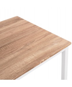 ΤΡΑΠΕΖΙ ΤΡΑΠΕΖΑΡΙΑΣ GOOSE HM9532.02 MDF SONAMA-ΛΕΥΚΟ ΜΕΤΑΛΛΟ 120X80Χ75Yεκ.