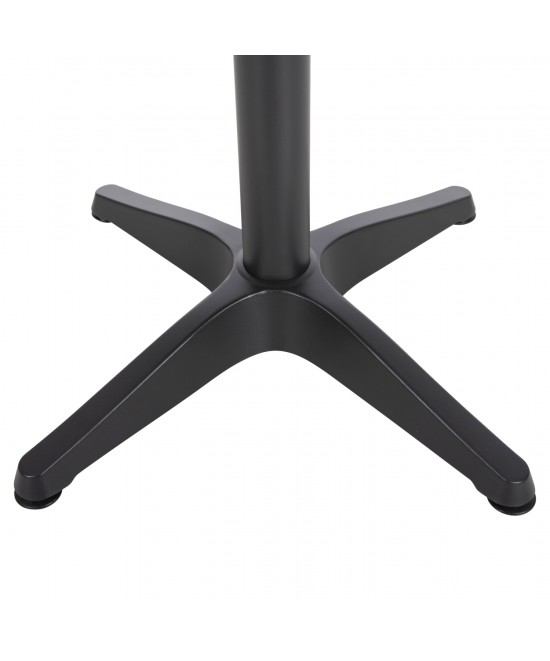 ΤΡΑΠΕΖΙ ΑΛΟΥΜΙΝΙΟΥ ΣΤΡΟΓΓΥΛΟ ALEXA HM6086.01 ΑΝΘΡΑΚΙ-POLYWOOD TOP ΦΥΣΙΚΟ Φ60x73Υεκ.