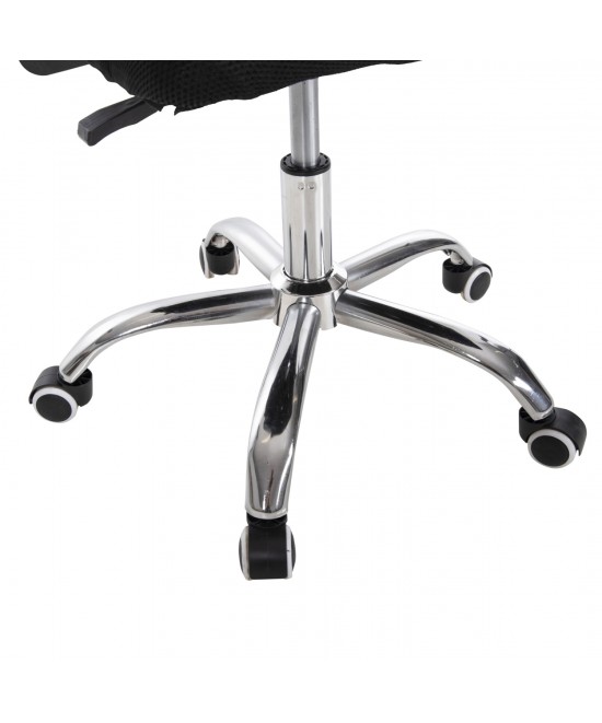 ΚΑΡΕΚΛΑ ΓΡΑΦΕΙΟΥ TRAIL HM1192 ΜΑΥΡΟ MESH-ΠΟΔΙ ΧΡΩΜΙΟΥ 64x55x98,5Υεκ.