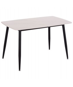 ΤΡΑΠΕΖΙ RAVEN HM9854.01 ΚΕΡΑΜΙΚΟ TOP ΜΑΤ ΛΕΥΚΟ ΜΑΡΜΑΡΟ-ΜΑΥΡΟ ΜΕΤΑΛΛΟ 120x70x73Υεκ.