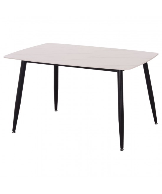 ΤΡΑΠΕΖΙ RAVEN HM9854.01 ΚΕΡΑΜΙΚΟ TOP ΜΑΤ ΛΕΥΚΟ ΜΑΡΜΑΡΟ-ΜΑΥΡΟ ΜΕΤΑΛΛΟ 120x70x73Υεκ.