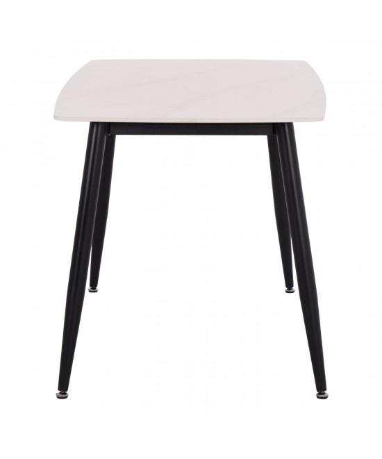 ΤΡΑΠΕΖΙ RAVEN HM9854.01 ΚΕΡΑΜΙΚΟ TOP ΜΑΤ ΛΕΥΚΟ ΜΑΡΜΑΡΟ-ΜΑΥΡΟ ΜΕΤΑΛΛΟ 120x70x73Υεκ.