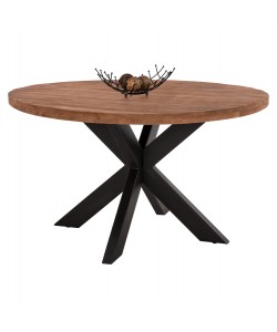 ΤΡΑΠΕΖΙ ΣΤΡΟΓΓΥΛΟ MONTANA SUPERIOR HM9903 4εκ.ΠΑΧΟΣ ΜΑΣΙΦ ΞΥΛΟ ΑΚΑΚΙΑΣ Φ120Χ77Υεκ