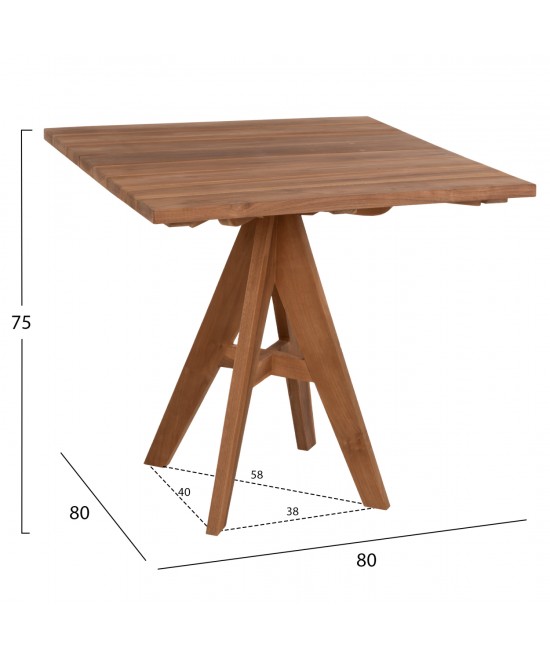 ΤΡΑΠΕΖΙ LEO HM9622.11 ΤΕΤΡΑΓΩΝΟ ΜΑΣΙΦ ΞΥΛΟ ΤΕΑΚ 80X80x75Υεκ. ΤΡΑΠΕΖΙ LEO HM9622.11 ΤΕΤΡΑΓΩΝΟ ΜΑΣΙΦ ΞΥΛΟ ΤΕΑΚ 80X80x75Υεκ.
