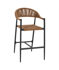 ΣΚΑΜΠΟ BAR ΑΛΟΥΜΙΝΙΟΥ GREGG HM5788.12 ΑΝΘΡΑΚΙ-ΜΠΕΖ ΤΗΣ ΑΜΜΟΥ ΣΥΝΘ.RATTAN 54x57x106Υεκ