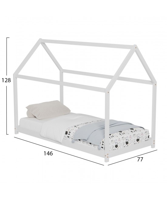 ΚΡΕΒΑΤΙ ΠΑΙΔΙΚΟ PEPE HM678.03 τ.MONTESSORI ΞΥΛΟ ΠΕΥΚΟ ΛΕΥΚΟ- 140x70εκ