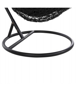 ΚΡΕΜΑΣΤΗ ΠΟΛΥΘΡΟΝΑ ΦΩΛΙΑ MILLIE HM5996.02 ΜΕΤΑΛΛΟ-ΣΥΝΘ.RATTAN ΜΑΥΡΟ Φ95x195Υεκ.