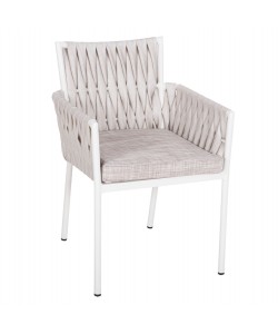 ΠΟΛΥΘΡΟΝΑ ΑΛΟΥΜΙΝΙΟΥ MARTIN HM5564.11 ΛΕΥΚΗ ΜΕ ΕΚΡΟΥ ΣΥΝΘ.RATTAN 56x56x80Υεκ.