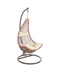 ΚΡΕΜΑΣΤΗ ΠΟΛΥΘΡΟΝΑ ΦΩΛΙΑ MILLIE HM5996.05 ΜΕΤΑΛΛΟ ΚΑΦΕ-ΣΥΝΘ.RATTAN ΚΑΦΕ Φ95x195Υεκ.