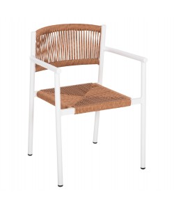 ΠΟΛΥΘΡΟΝΑ ΑΛΟΥΜΙΝΙΟΥ STER HM5786.11 ΛΕΥΚΗ-ΣΥΝΘ.RATTAN ΜΠΕΖ 55,5x53x78Υεκ.