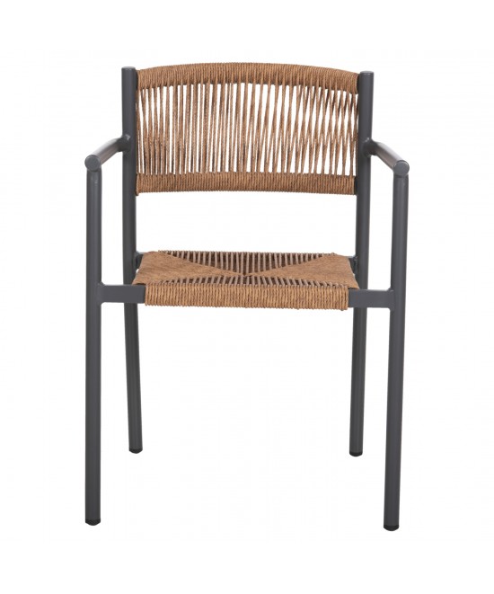 ΠΟΛΥΘΡΟΝΑ ΑΛΟΥΜΙΝΙΟΥ STER HM5786.12 ΑΝΘΡΑΚΙ-ΣΥΝΘ.RATTAN ΜΠΕΖ 55,5x53x78Υεκ.