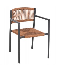 ΠΟΛΥΘΡΟΝΑ ΑΛΟΥΜΙΝΙΟΥ STER HM5786.12 ΑΝΘΡΑΚΙ-ΣΥΝΘ.RATTAN ΜΠΕΖ 55,5x53x78Υεκ.