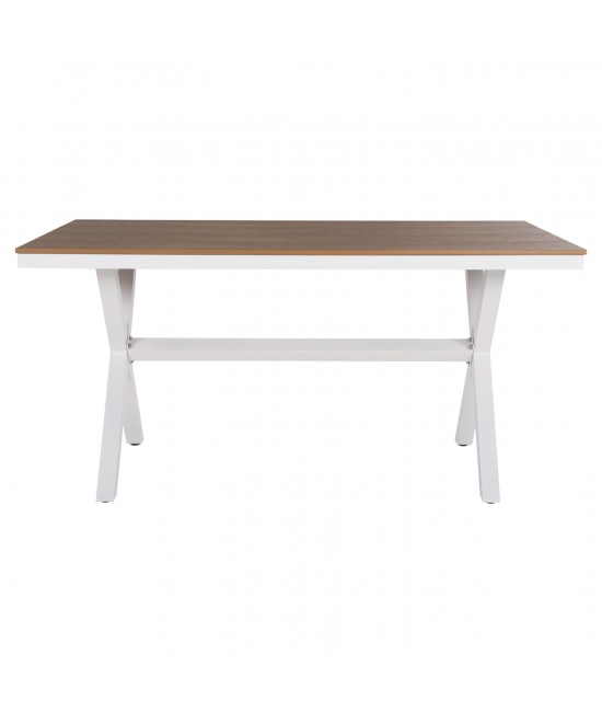 ΤΡΑΠΕΖΙ ΑΛΟΥΜΙΝΙΟΥ ΟΡΘΟΓΩΝΙΟ TAWNEE HM6037.02 ΛΕΥΚΟ-POLYWOOD ΦΥΣΙΚΟ 150x89,5x73Υεκ