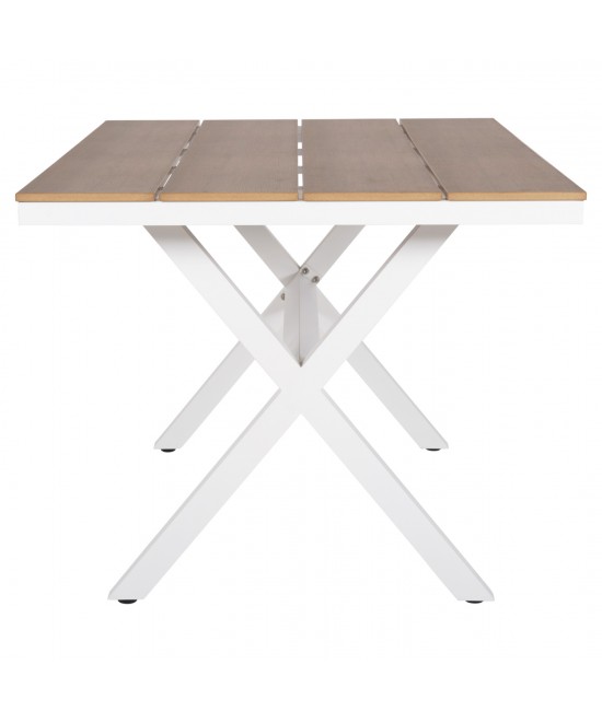 ΤΡΑΠΕΖΙ ΑΛΟΥΜΙΝΙΟΥ ΟΡΘΟΓΩΝΙΟ TAWNEE HM6037.02 ΛΕΥΚΟ-POLYWOOD ΦΥΣΙΚΟ 150x89,5x73Υεκ