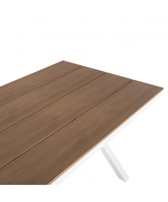 ΤΡΑΠΕΖΙ ΑΛΟΥΜΙΝΙΟΥ ΟΡΘΟΓΩΝΙΟ TAWNEE HM6037.02 ΛΕΥΚΟ-POLYWOOD ΦΥΣΙΚΟ 150x89,5x73Υεκ