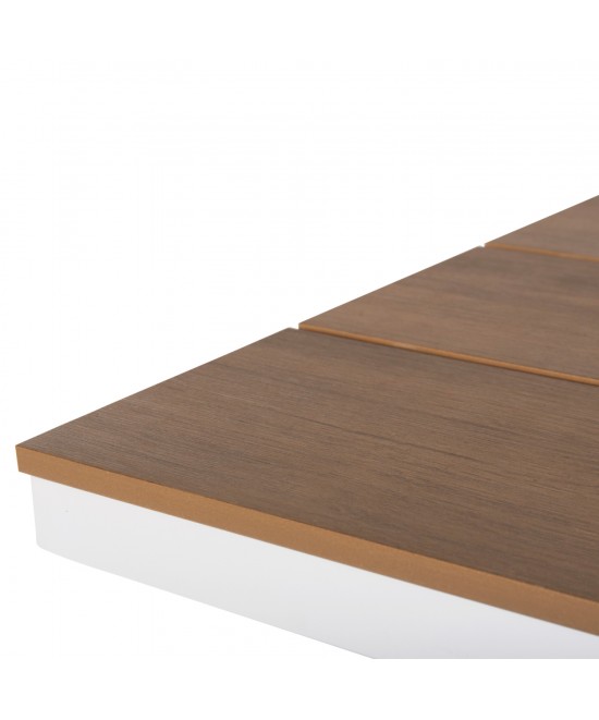 ΤΡΑΠΕΖΙ ΑΛΟΥΜΙΝΙΟΥ ΟΡΘΟΓΩΝΙΟ TAWNEE HM6037.02 ΛΕΥΚΟ-POLYWOOD ΦΥΣΙΚΟ 150x89,5x73Υεκ