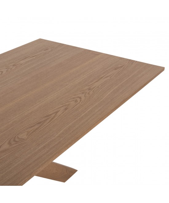 ΤΡΑΠΕΖΙ PAOLO HM9853 MDF ΜΕ ΚΑΠΛΑΜΑ ΦΡΑΞΙΝΟΥ-ΠΟΔΙΑ RUBBERWOOD-ΦΥΣΙΚΟ 180x90x75Yεκ