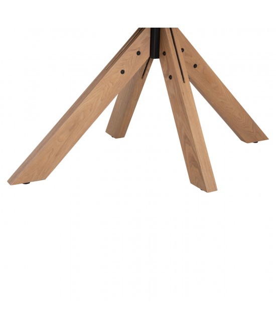 ΤΡΑΠΕΖΙ PAOLO HM9853 MDF ΜΕ ΚΑΠΛΑΜΑ ΦΡΑΞΙΝΟΥ-ΠΟΔΙΑ RUBBERWOOD-ΦΥΣΙΚΟ 180x90x75Yεκ