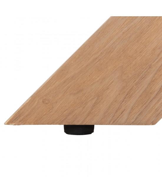 ΤΡΑΠΕΖΙ PAOLO HM9853 MDF ΜΕ ΚΑΠΛΑΜΑ ΦΡΑΞΙΝΟΥ-ΠΟΔΙΑ RUBBERWOOD-ΦΥΣΙΚΟ 180x90x75Yεκ