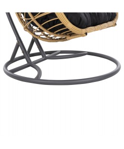 ΔΙΠΛΗ ΚΡΕΜΑΣΤΗ ΦΩΛΙΑ ME ΥΠΟΠΟΔΙΟ GRACIE HM5754.02 ΜΠΕΖ ΣΥΝΘ.RATTAN-ΓΚΡΙ ΜΕΤΑΛ.ΣΚΕΛΕΤΟΣ Φ120x200Υεκ