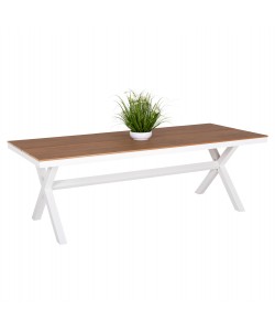 ΤΡΑΠΕΖΙ ΑΛΟΥΜΙΝΙΟΥ ΟΡΘΟΓΩΝΙΟ TAWNEE HM6039.02 ΛΕΥΚΟ-POLYWOOD ΦΥΣΙΚΟ 219,5x89,5x73Υ