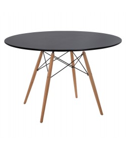 ΤΡΑΠΕΖΙ MINIMAL ΣΤΡΟΓΓΥΛΟ HM8454.02 MDF ΣΕ ΜΑΥΡΟ-ΠΟΔΙΑ ΟΞΙΑΣ ΣΕ ΦΥΣΙΚΟ Φ120Χ74Υεκ.