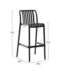 ΣΚΑΜΠΟ BAR ΠΟΛΥΠΡΟΠΥΛΕΝΙΟΥ CONVEE HM6098.02 ΜΑΥΡΟ 38,5x49,5x102Υεκ.