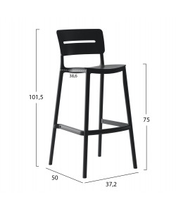 ΣΚΑΜΠΟ BAR ΠΟΛΥΠΡΟΠΥΛΕΝΙΟΥ SNOD2 HM6100.02 ΜΑΥΡΟ 37,2x50x101,5Υεκ.