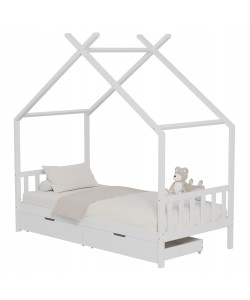 ΚΡΕΒΑΤΙ ΠΑΙΔΙΚΟ KLARICE HM680.03 τ.MONTESSORI-2 ΣΥΡΤΑΡΙΑ-ΞΥΛΟ ΠΕΥΚΟΥ ΛΕΥΚΟ-190x90εκ