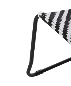 ΜΕΤΑΛΛΙΚΗ ΚΑΡΕΚΛΑ PONY HM6082 ΜΑΥΡΟ & ΑΣΠΡΟ ΣΥΝΘ.RATTAN 66x68x75Υεκ.