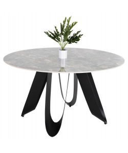 ΤΡΑΠΕΖΙ ΣΤΡΟΓΓΥΛΟ ZOD HM9852.03 ΠΡΑΣΙΝΟ ΜΑΡΜΑΡΟ ΚΕΡΑΜΙΚΟ TOP-ΜΑΥΡΑ ΜΕΤΑΛ.ΠΟΔΙΑ Φ135x74Υεκ