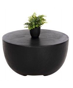 ΤΡΑΠΕΖΙ ΒΟΗΘΗΤΙΚΟ POMPU HM9794.02 ΜΑΥΡΟ ΜΑΣΙΦ ΞΥΛΟ SUAR Φ58x34Υεκ.