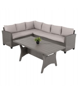ΣΕΤ ΣΑΛΟΝΙ ΓΩΝΙΑ & ΤΡΑΠΕΖΙ CARSON HM6078.01 ΓΚΡΙ ΣΥΝΘ.RATTAN-ΜΑΞΙΛΑΡΙΑ