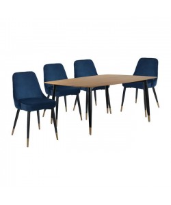 ΣΕΤ ΤΡΑΠΕΖΑΡΙΑΣ HM11180 5ΤΜΧ ΤΡΑΠΕΖΙ ΜΕ ΦΥΣΙΚΗ ΕΠΙΦΑΝΕΙΑ & ΚΑΡΕΚΛΕΣ ΜΕ ΜΠΛΕ ΒΕΛΟΥΔΟ