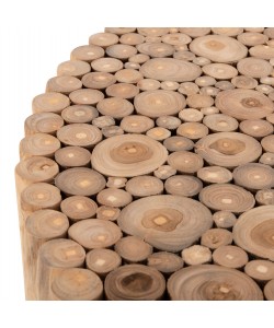 ΤΡΑΠΕΖΙ ΣΑΛΟΝΙΟΥ ΣΤΡΟΓΓΥΛΟ COOTER HM9862 ΚΛΑΔΙΑ TEAK-ΦΥΣΙΚΟ Φ100x40Υεκ.