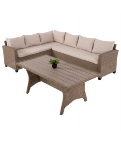 ΣΕΤ ΣΑΛΟΝΙ ΓΩΝΙΑ & ΤΡΑΠΕΖΙ CARSON HM6078.02 ΜΟΚΑ ΣΥΝΘ.RATTAN-ΜΑΞΙΛΑΡΙΑ
