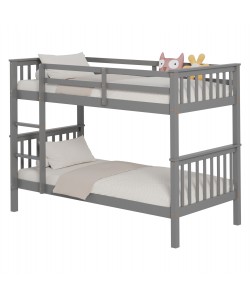 ΚΡΕΒΑΤΙ ΚΟΥΚΕΤΑ ΠΑΙΔΙΚΟ LANTAI HM682.05 ΞΥΛΟ ΠΕΥΚΟΥ ΣΕ ΓΚΡΙ- ΣΤΡΩΜΑΤΑ 190x90εκ