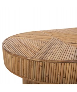 ΤΡΑΠΕΖΙ ΣΑΛΟΝΙΟΥ GATSBY ΟΒΑΛ TOP HM9870 RATTAN ΧΡΩΜΑ ΦΥΣΙΚΟ 110x59x39Υεκ.