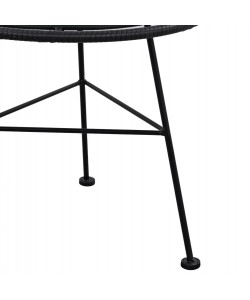 ΤΡΑΠΕΖΙ ΜΕΤΑΛΛΙΚΟ ALLEGRA ΜΕ WICKER ΣΕ ΜΑΥΡΗ ΑΠΟΧΡΩΣΗ ΚΑΙ ΓΥΑΛΙ HM5459.02  Φ45x46εκ