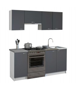 ΣΥΝΘΕΣΗ ΚΟΥΖΙΝΑΣ MAURICE ΜΕΛΑΜΙΝΗ ΓΚΡΙ-ΛΕΥΚΟ HM2441.10 180x29,2-46εκ.