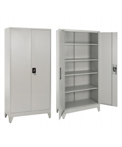 ΝΤΟΥΛΑΠΑ ΜΕΤΑΛΛΙΚΗ DURON HM11979 ΔΙΦΥΛΛΗ ΜΕ 5 ΑΠΟΘ.ΧΩΡΟΥΣ & ΠΟΔΙΑ- ΓΚΡΙ 90Χ40Χ190Yεκ.