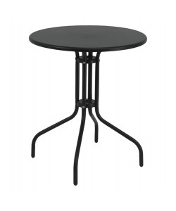 ΤΡΑΠΕΖΙ ΕΞ.ΧΩΡΟΥ ΣΤΡΟΓΓΥΛΟ LINO HM5973.03 ΜΕΤΑΛΛΙΚΟ ΜΑΥΡΟ Φ60x70Υεκ.