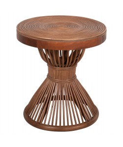 ΤΡΑΠΕΖΑΚΙ ΒΟΗΘΗΤΙΚΟ CIRCE HM9869 ΦΥΣΙΚΟ RΑΤΤΑΝ ΣΕ ΚΑΦΕ ΧΡΩΜΑ Φ40x45,5Υεκ.