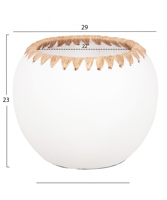 ΔΙΑΚΟΣΜΗΤΙΚΟ ΒΑΖΟ HM4375 ΤΕΡΑΚΟΤΑ ΣΕ ΛΕΥΚΟ ΜΕ ΠΛΕΞΗ ΨΑΘΑΣ ΣΤΟ ΣΤΟΜΙΟ Φ29x23Υεκ.